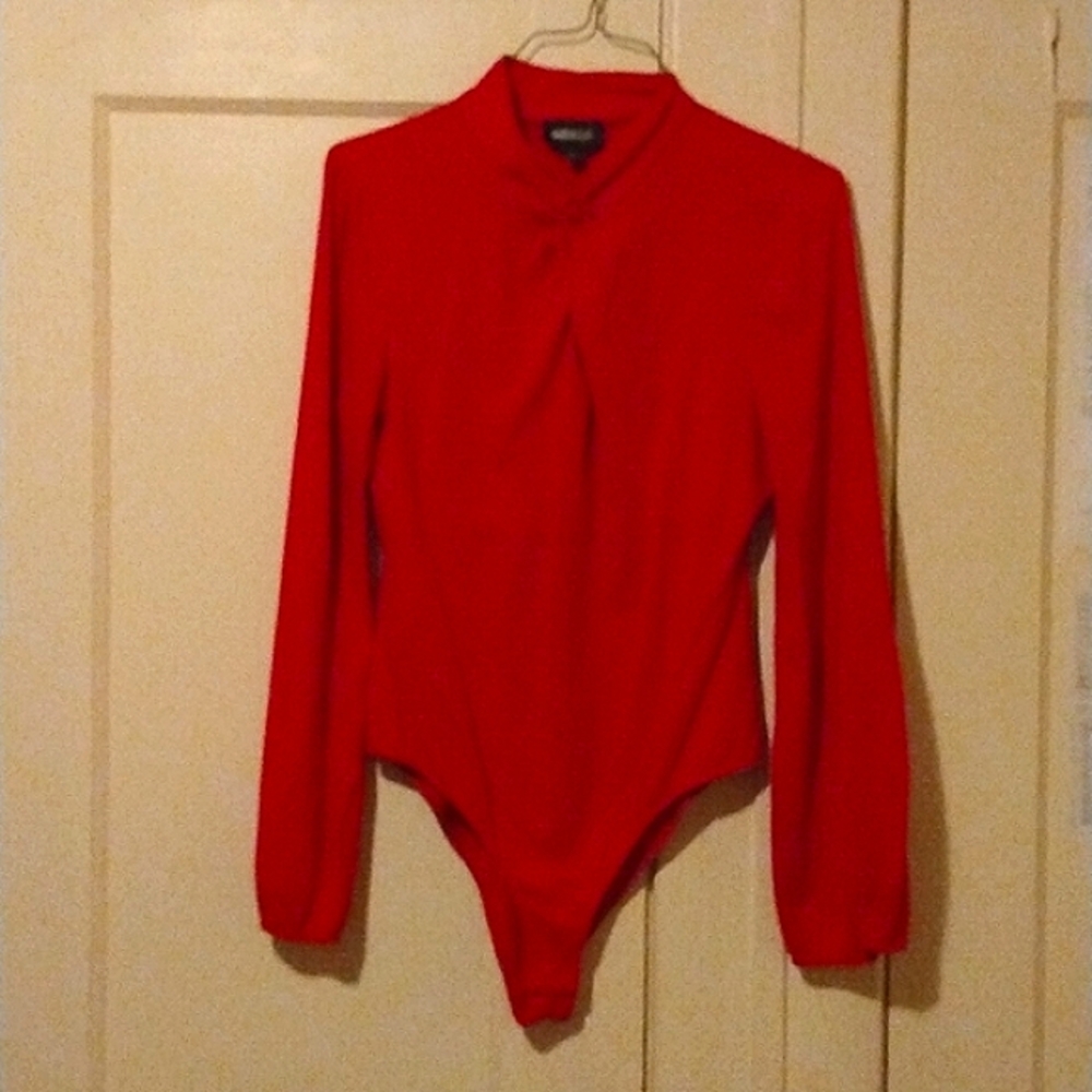 Metrostyle Red Bikini Bodysuit